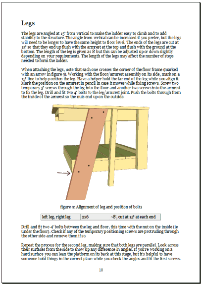 Attaching legs to the frame