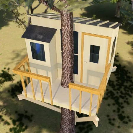 Kauri one tree tree house from front right